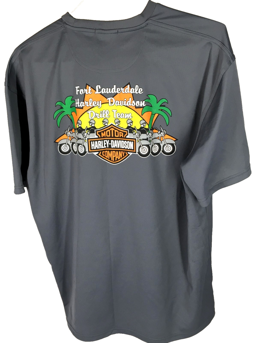Harley Davidson Fort Lauderdale Drill Team Mens XL Short Sleeve T Shirt Gray